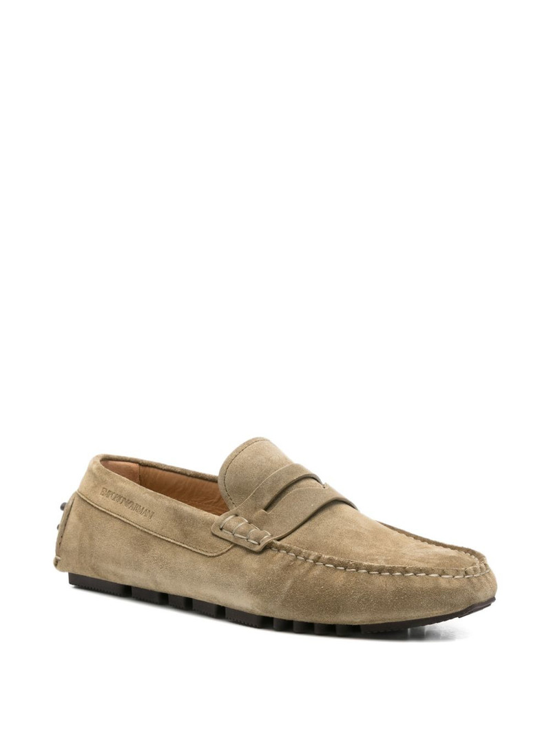 EMPORIO ARMANI suede penny loafers outlook