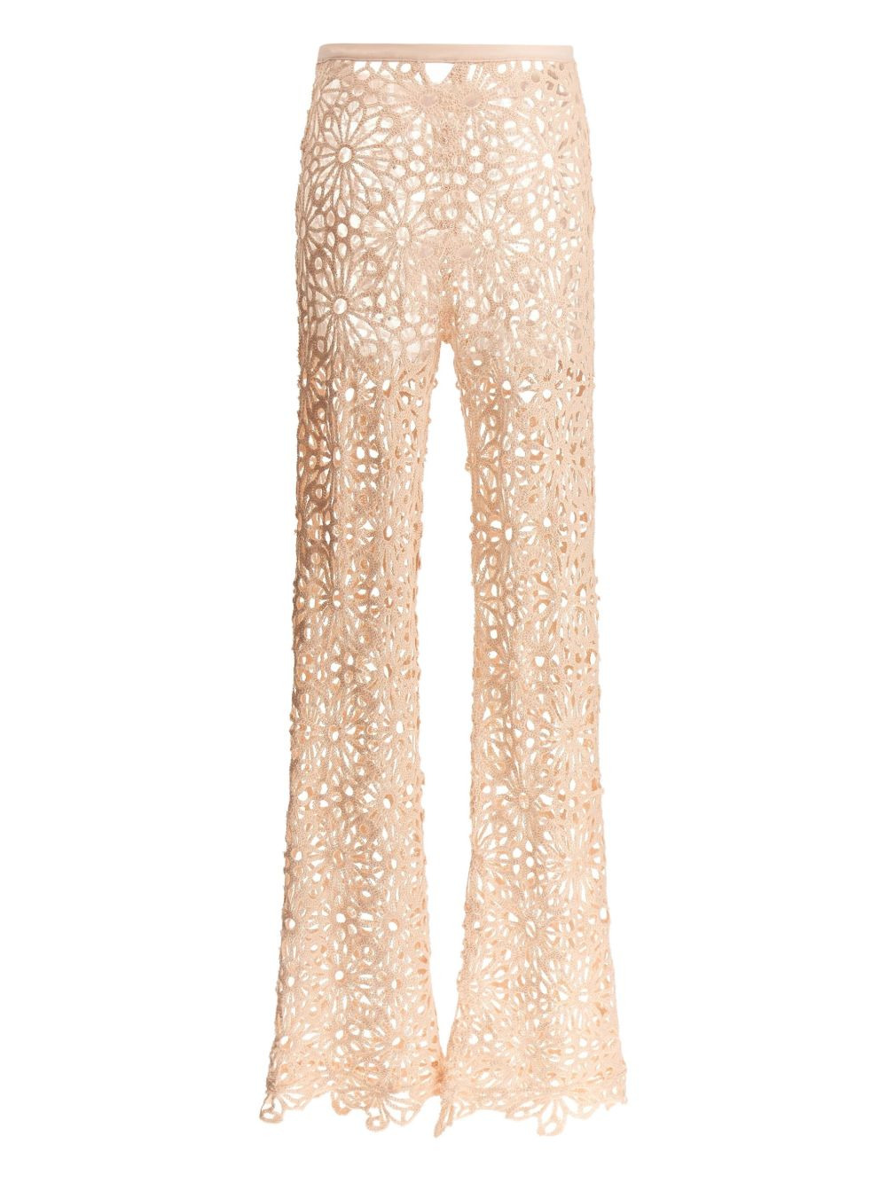 floral-croochet trousers - 2