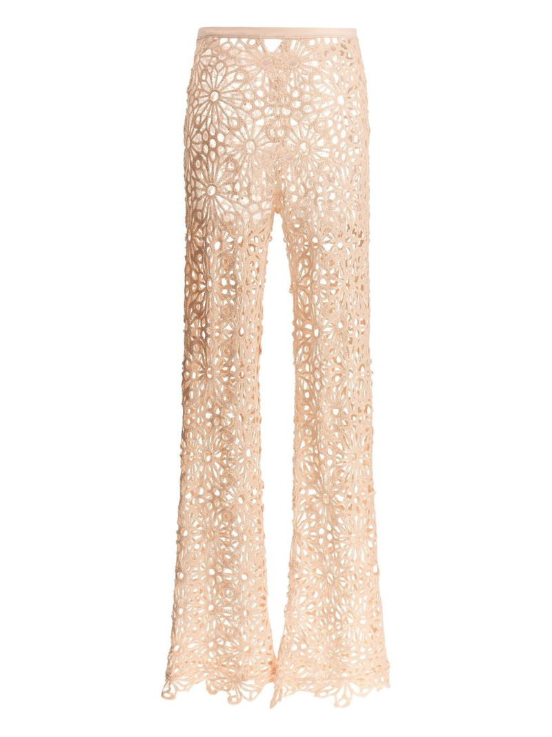 NORMA KAMALI floral-croochet trousers outlook