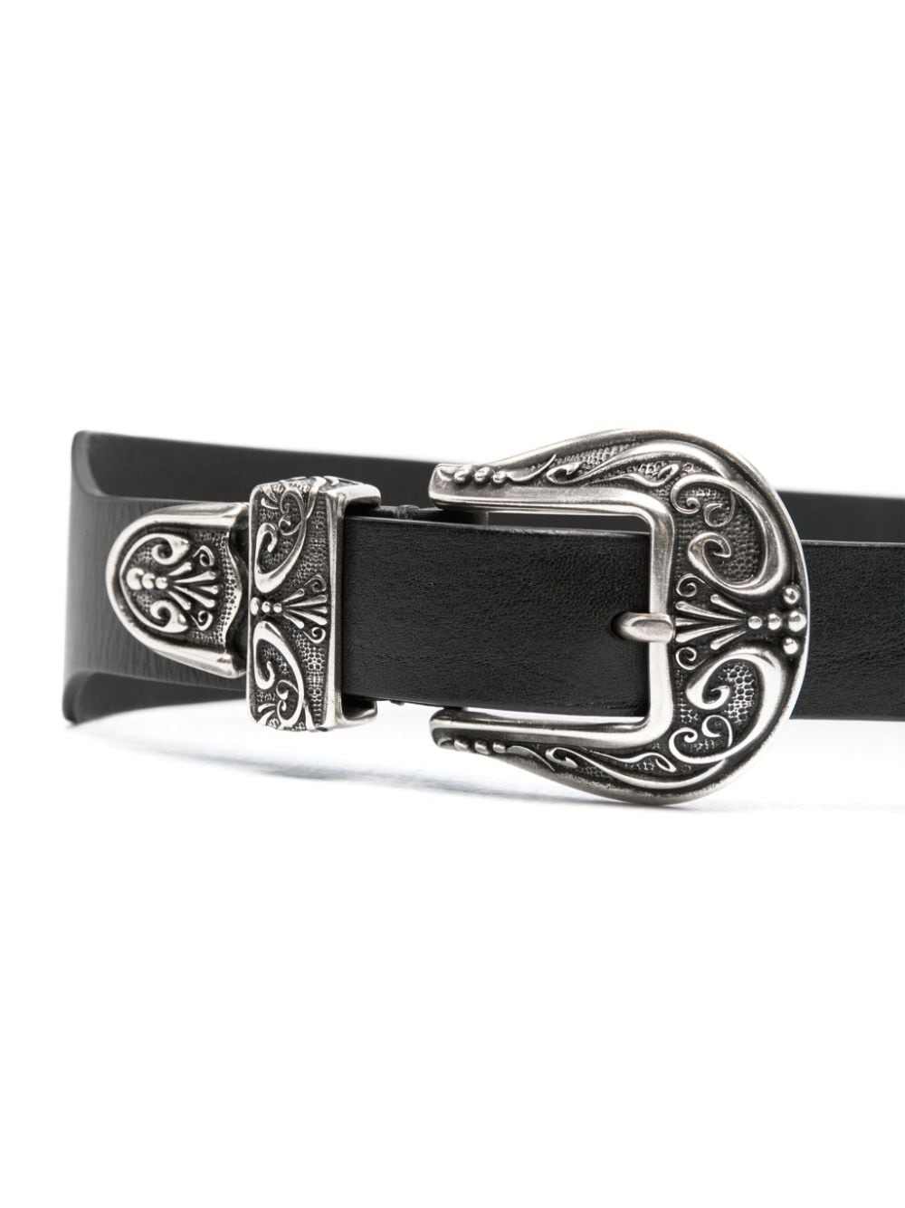 double buckle leather belt - 2