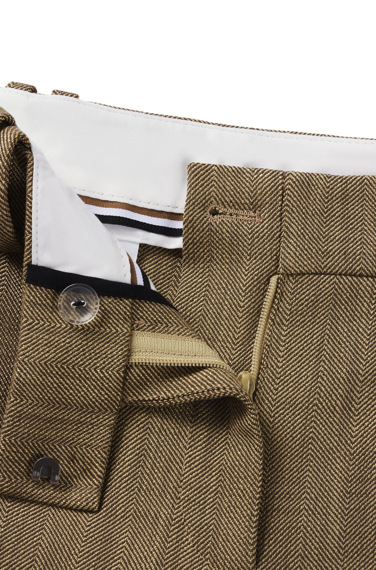 REGULAR-FIT TROUSERS IN HERRINGBONE STRETCH FABRIC - 6