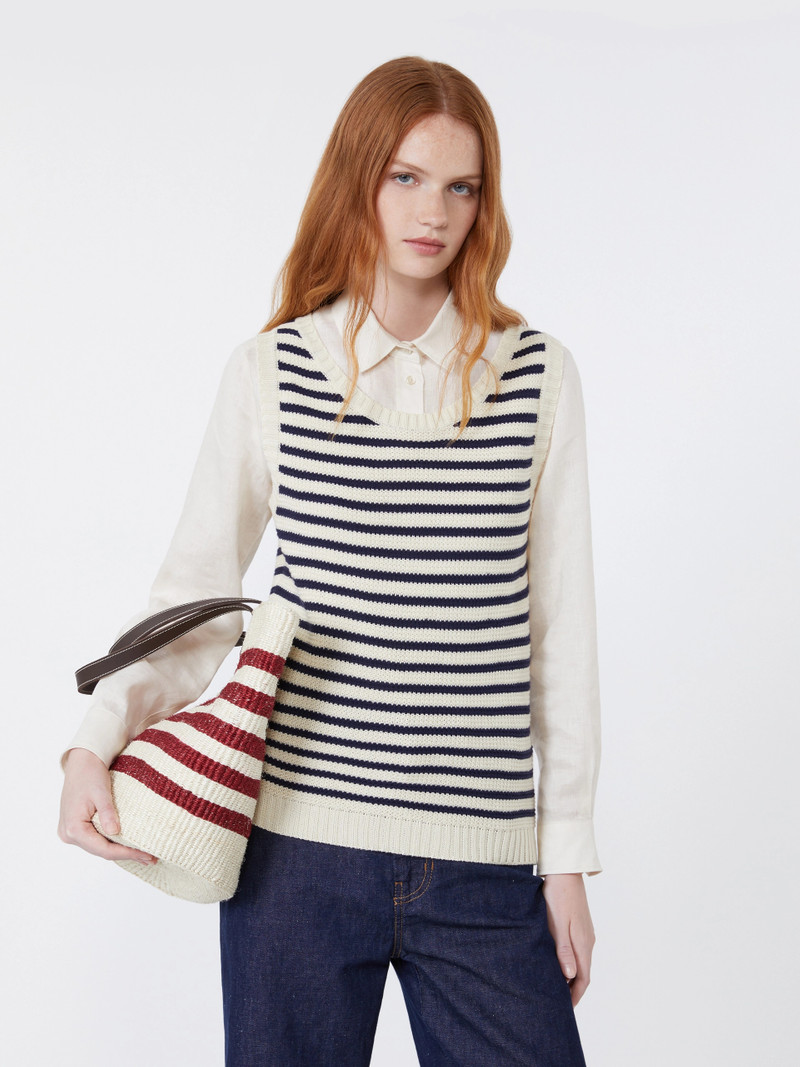 MADIA Ribbed cotton yarn jumper - NAVY 5