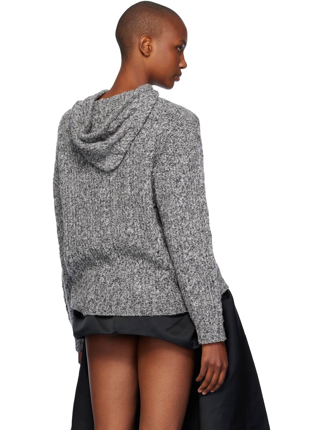 Gray Knitwear Hoodie - 3