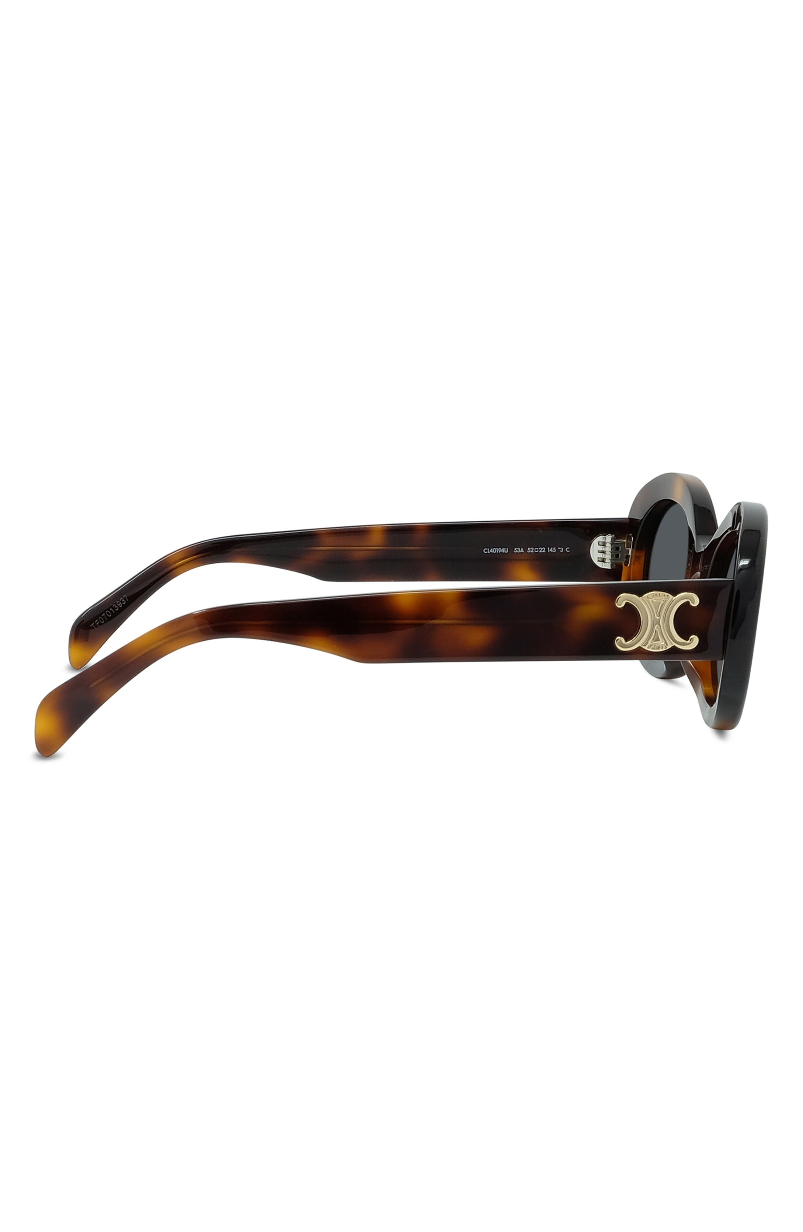 CELINE Triomphe 52mm Oval Sunglasses in Shiny Classic Havana/Smoke at Nordstrom - 2