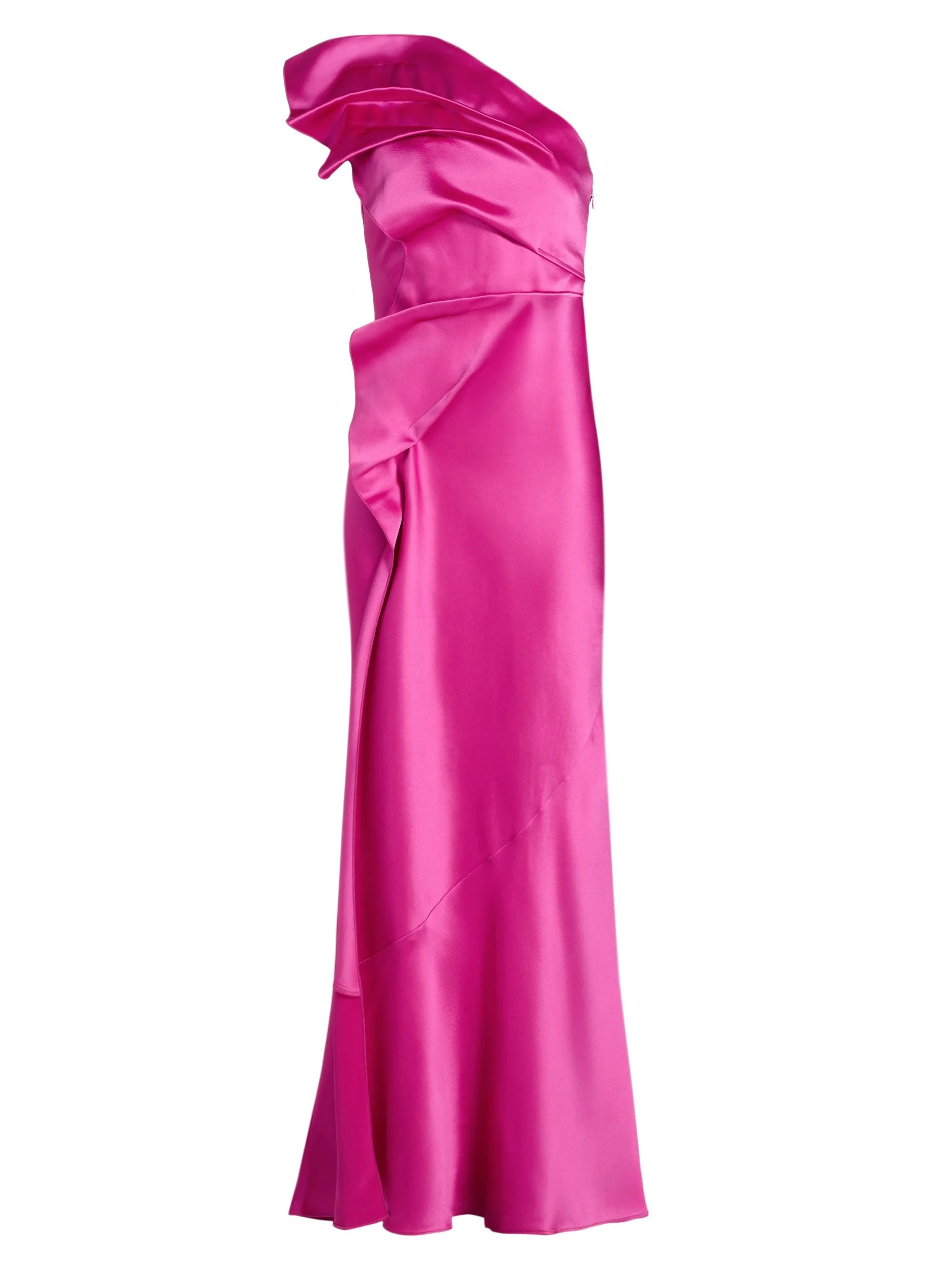 Women's Werona One-Shoulder Satin Gown - Pink Topaz - 1