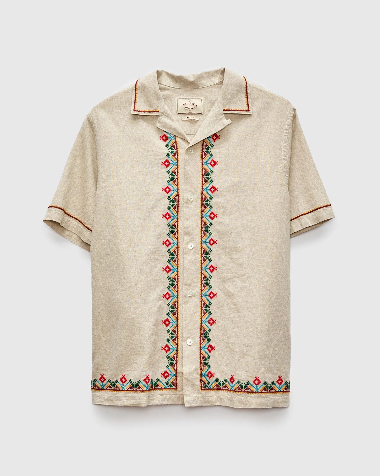 Folcore Embroidery Shirt in Natural - 1