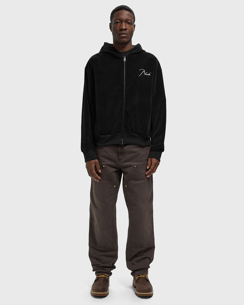 Rhude VELOUR CLASSIQUE ZIP-UP HOODIE outlook