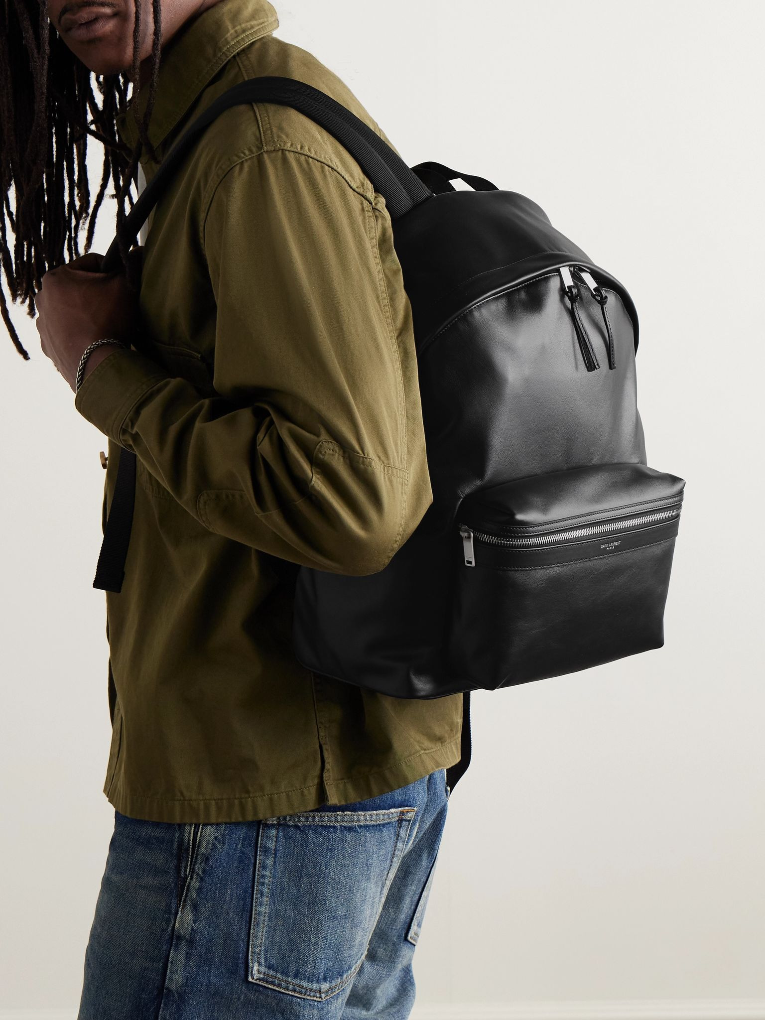 City Leather Backpack Black - 2