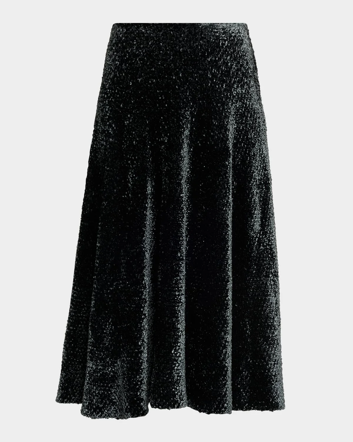 Velvet A-Line Midi Skirt - 1