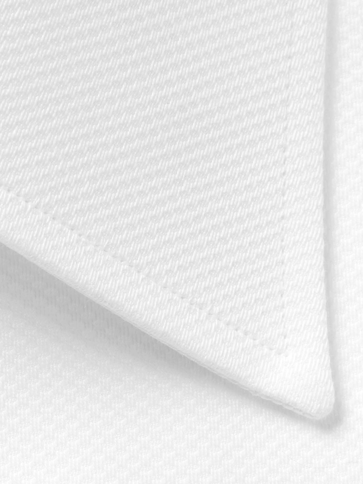 White Slim-Fit Bib-Front Double-Cuff Cotton Tuxedo Shirt - 5
