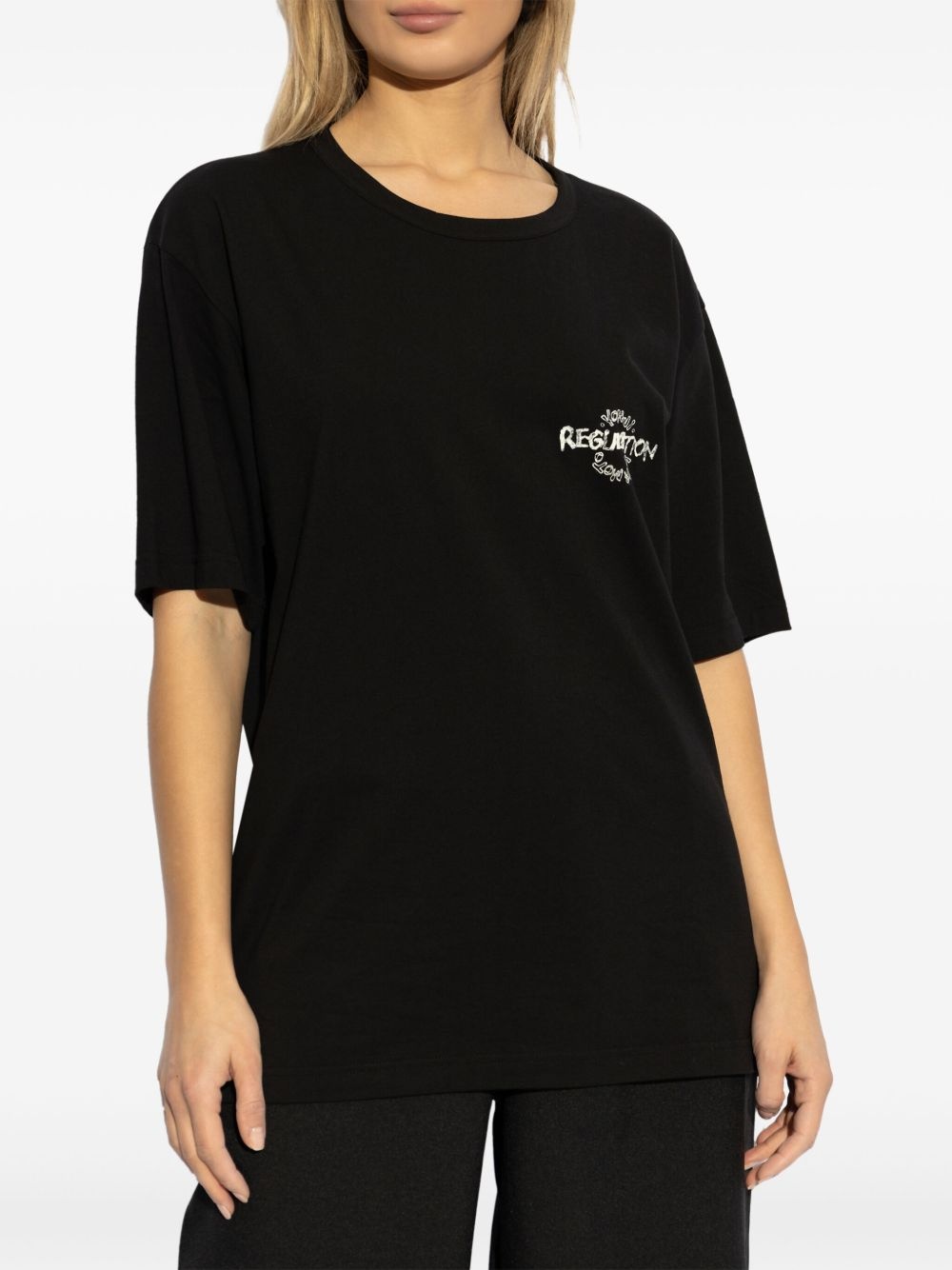 logo-embroidered T-shirt - 3