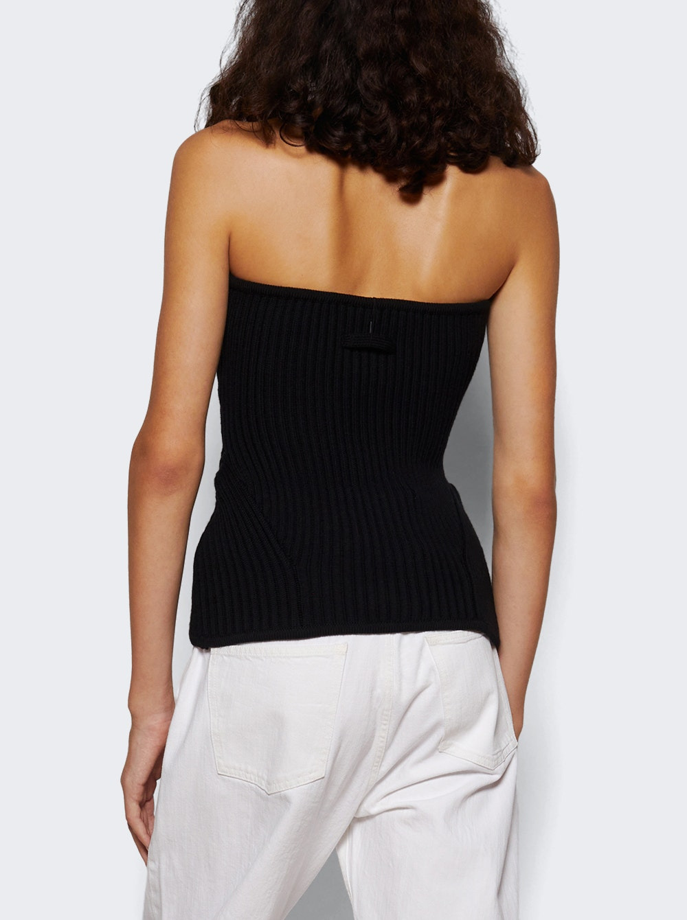 Ribbed Knit Wool Corset Black - 4
