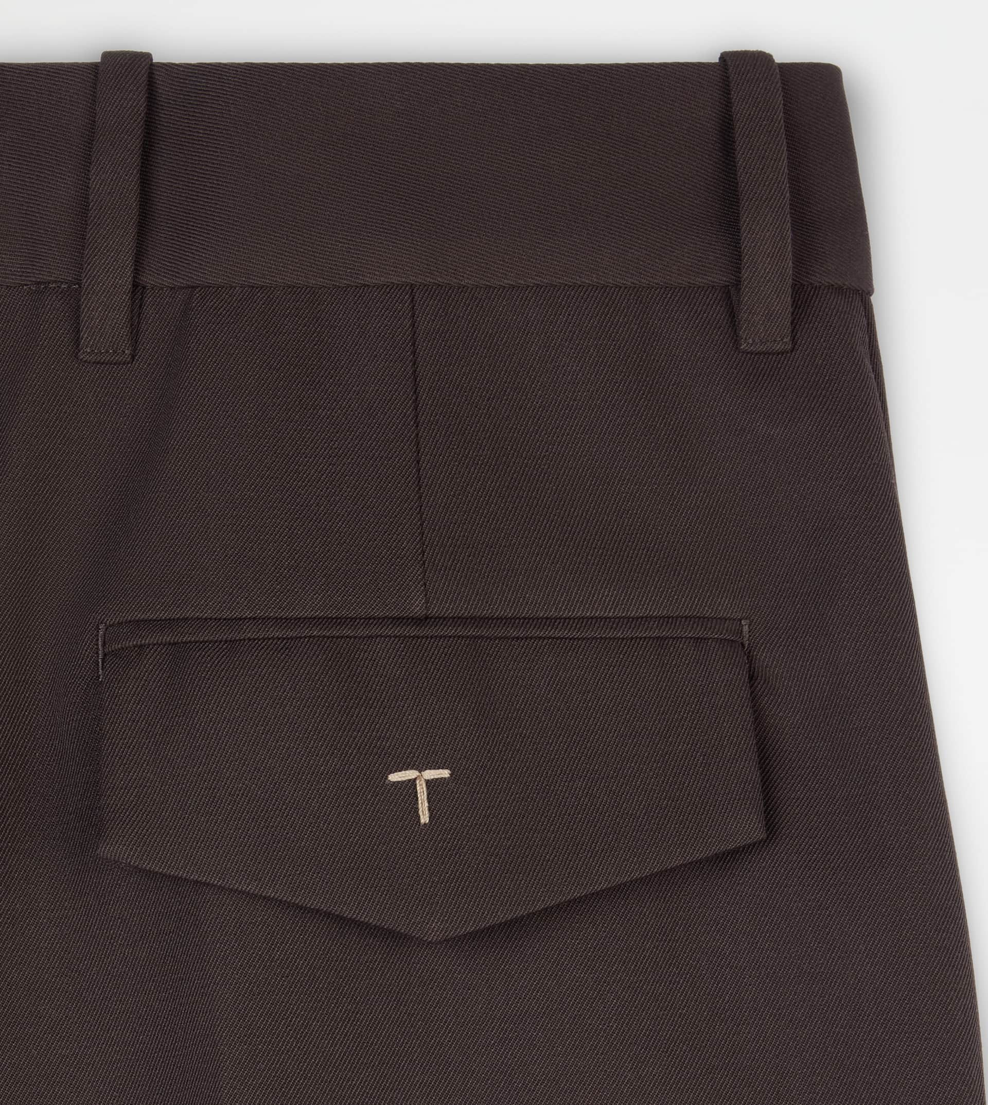 PANTS IN WOOL BLEND GABARDINE - BROWN - 8