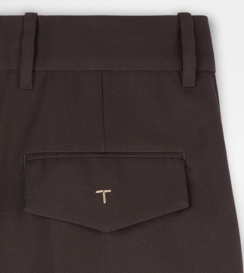 PANTS IN WOOL BLEND GABARDINE - BROWN 8