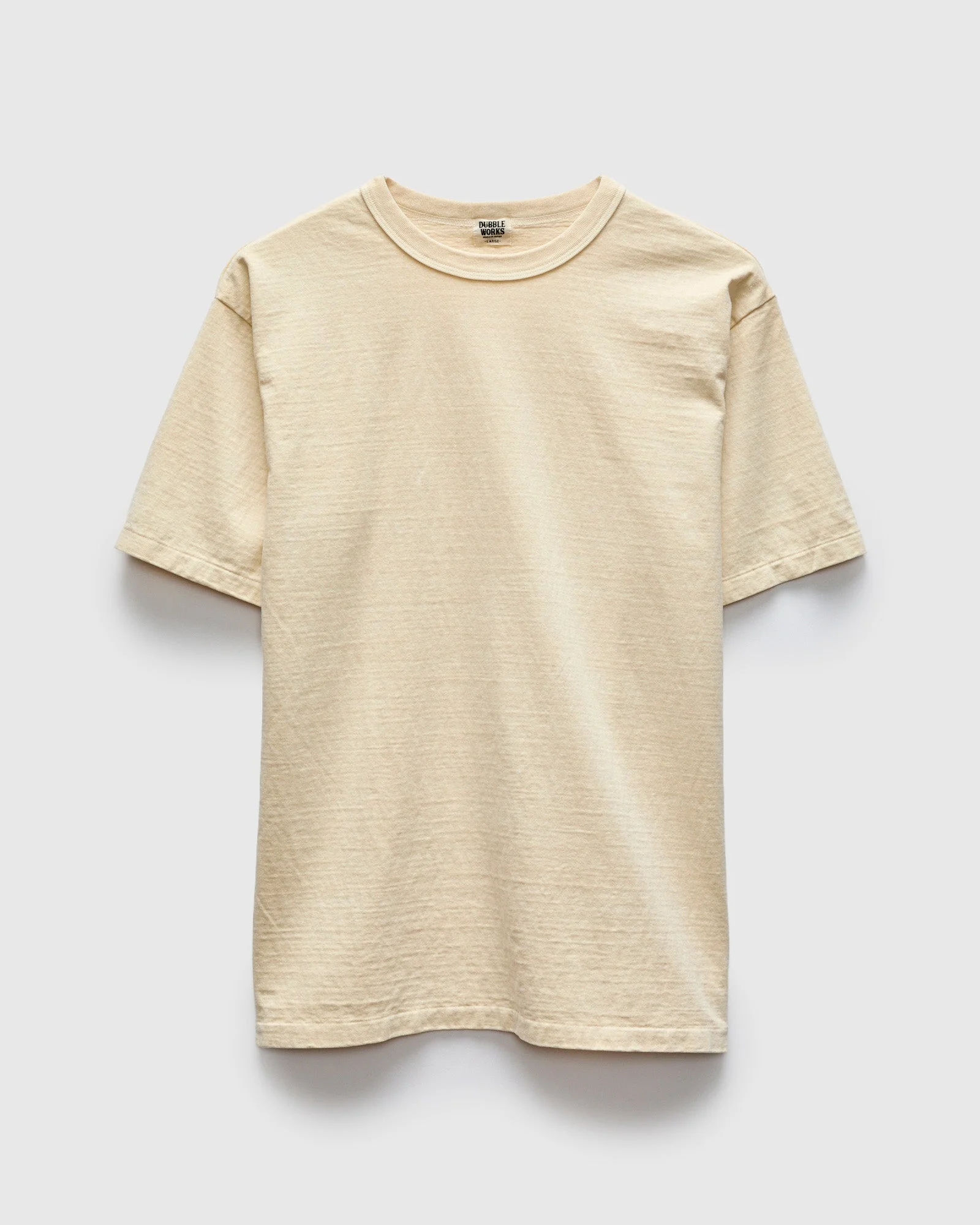 Pigment Dyed Fallen Cotton Slub Tee in Cream - 1