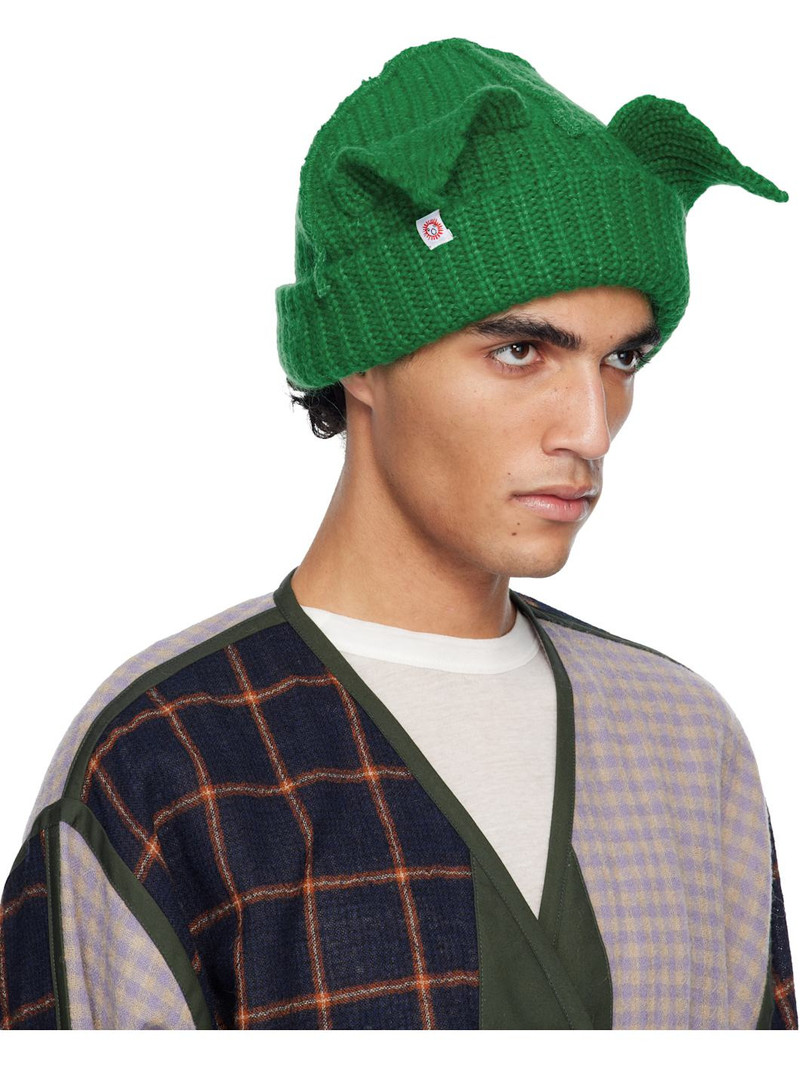 CHARLES JEFFREY LOVERBOY Green Mohair Chunky Ears Beanie outlook