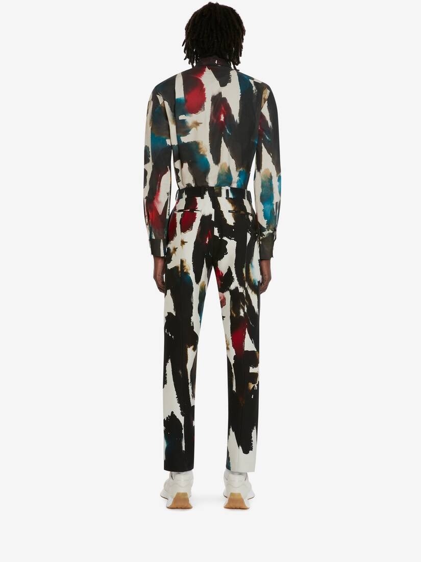 Men's Watercolour Graffiti Shirt in Multicolour - 4