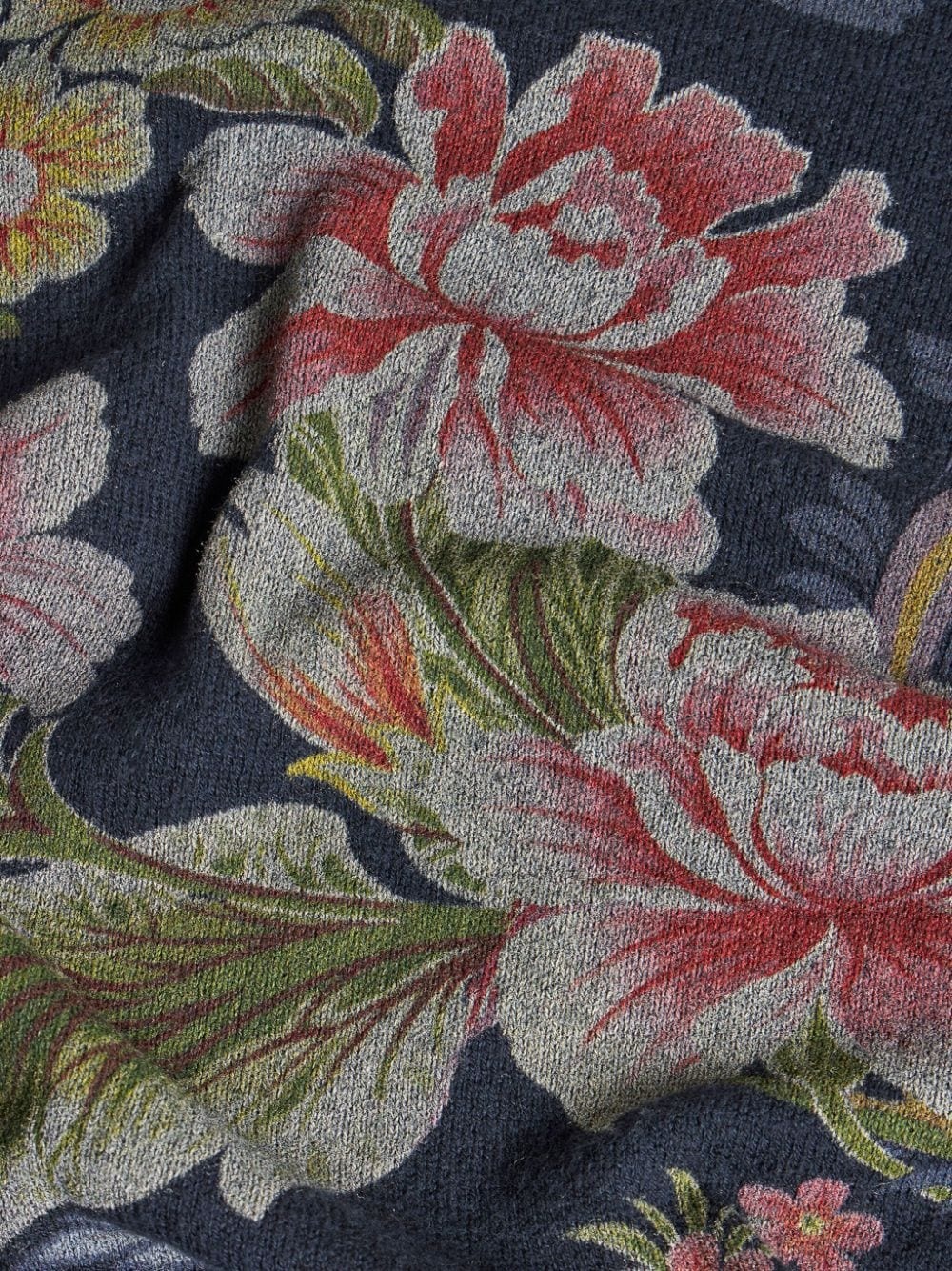 floral-print wool cardigan - 3