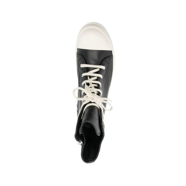 Black leather high-top Sneakers - 4