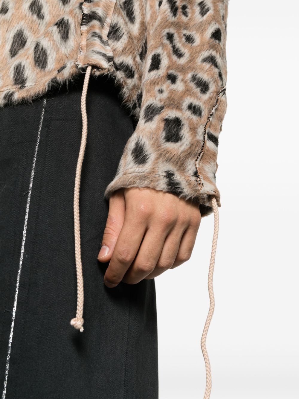 leopard-print brushed-finish jumper - 5