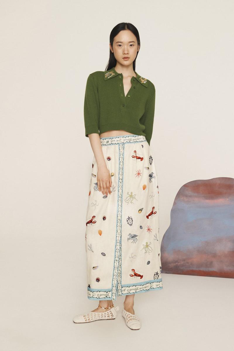 ALÉMAIS Sandy Embroidered Skirt outlook