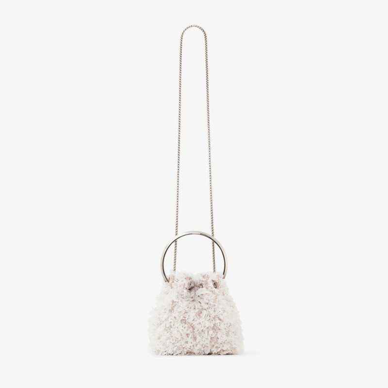 Bon Bon Ivory Satin Bucket Bag with Petal Embroidery 6