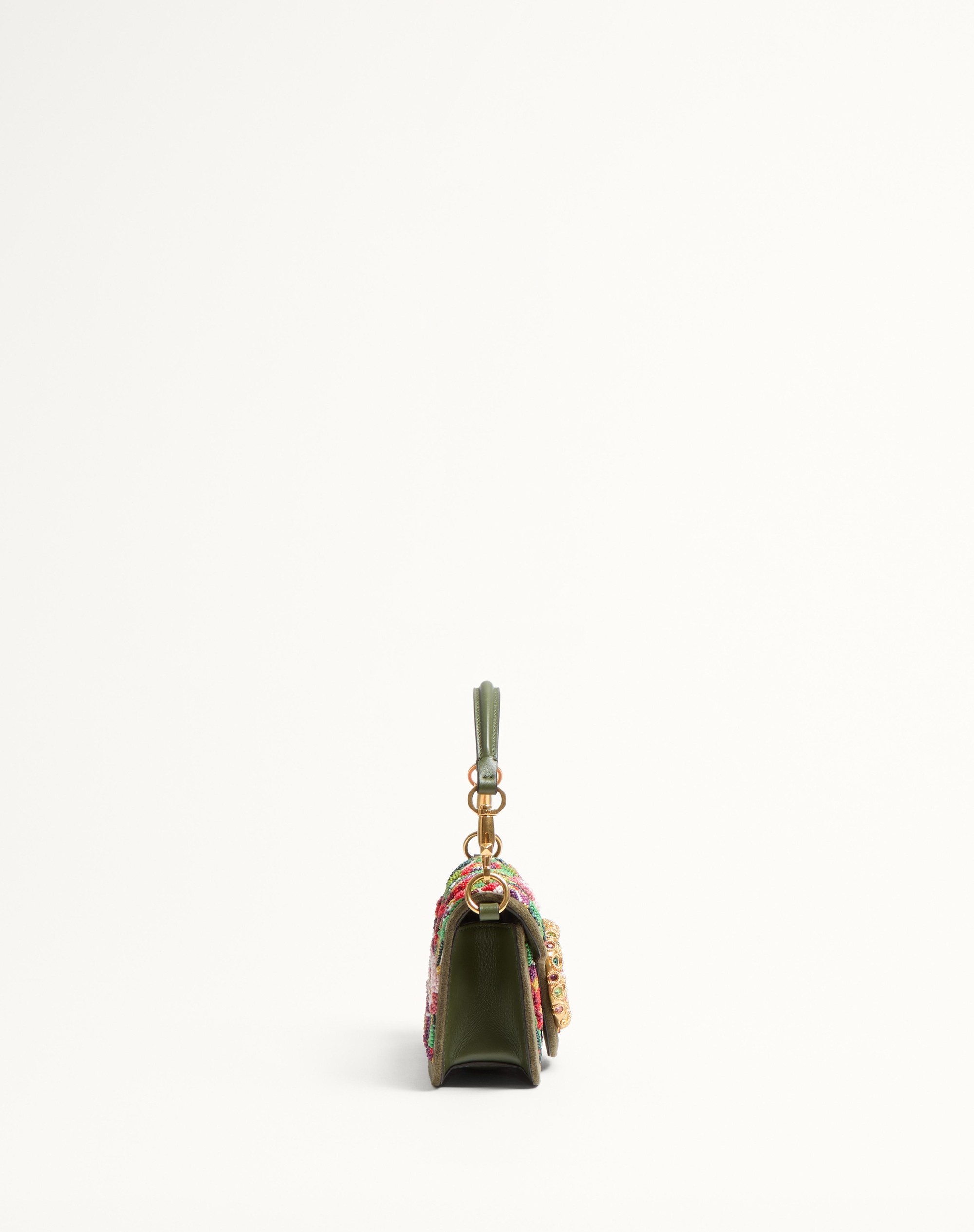 VALENTINO GARAVANI LOCÒ SMALL SHOULDER BAG EMBROIDERED WITH JEWEL LOGO - 4