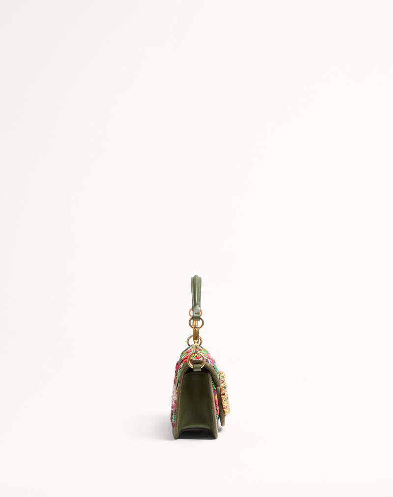 VALENTINO GARAVANI LOCÒ SMALL SHOULDER BAG EMBROIDERED WITH JEWEL LOGO 4