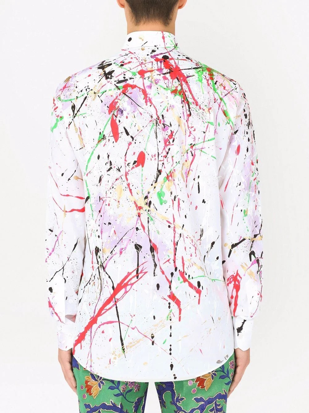 paint-splatter effect long-sleeve shirt - 4