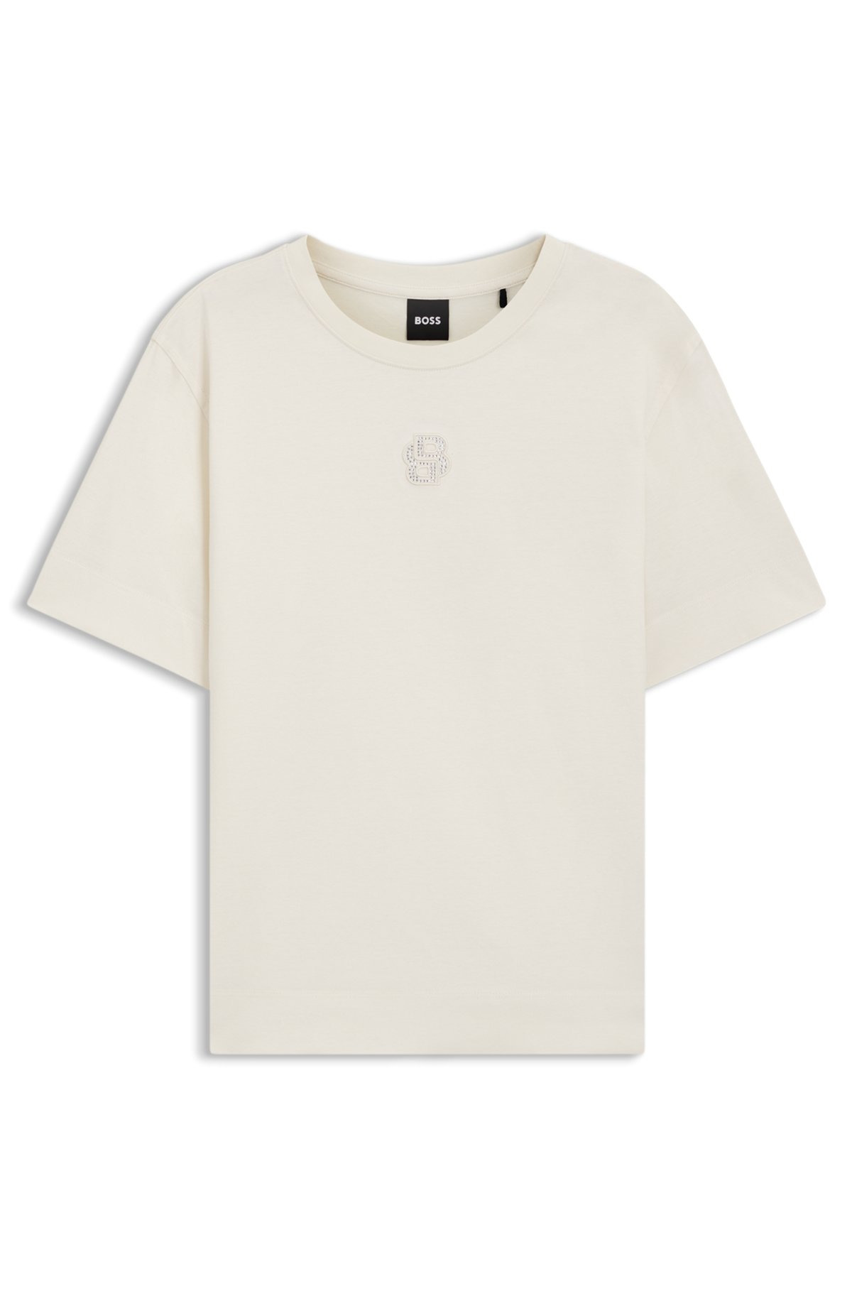 MERCERIZED-COTTON T-SHIRT WITH DOUBLE B MONOGRAM - 1