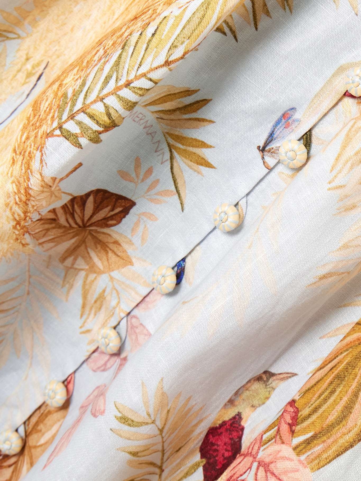 Ascension floral-print linen mini dress White - 4