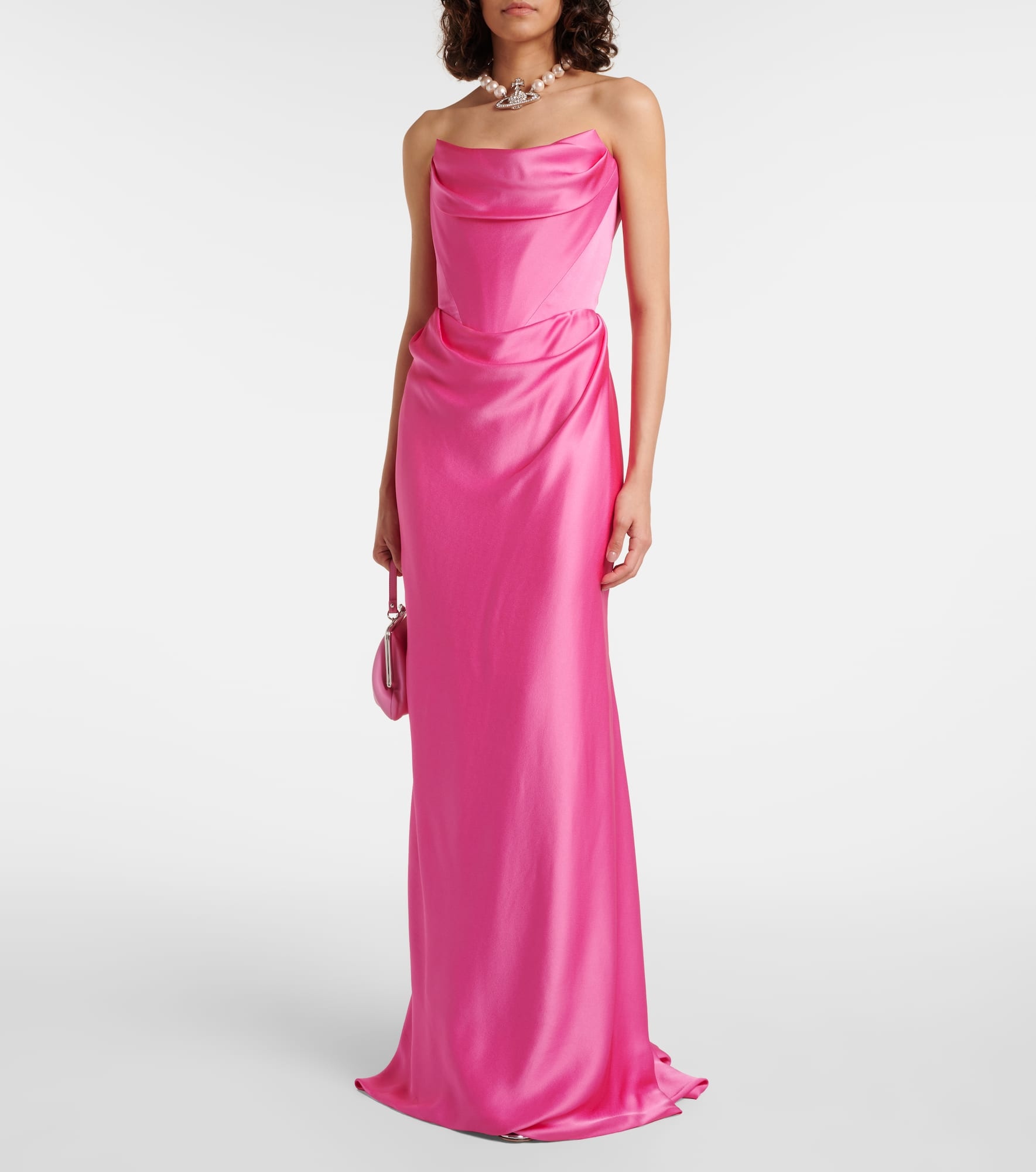 Galaxyno strapless satin corset gown - 2