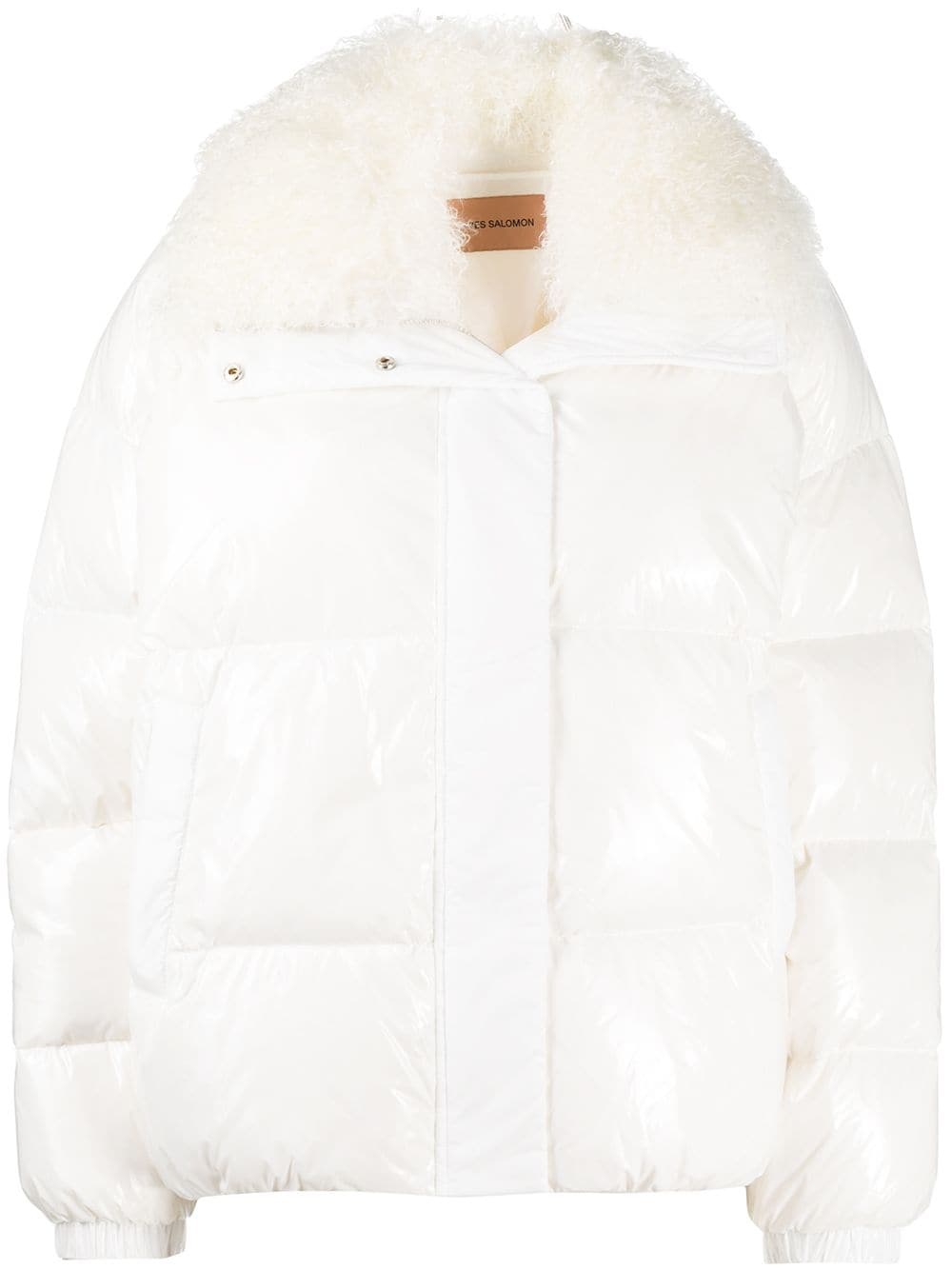 lamb fur trimmed padded jacket - 1