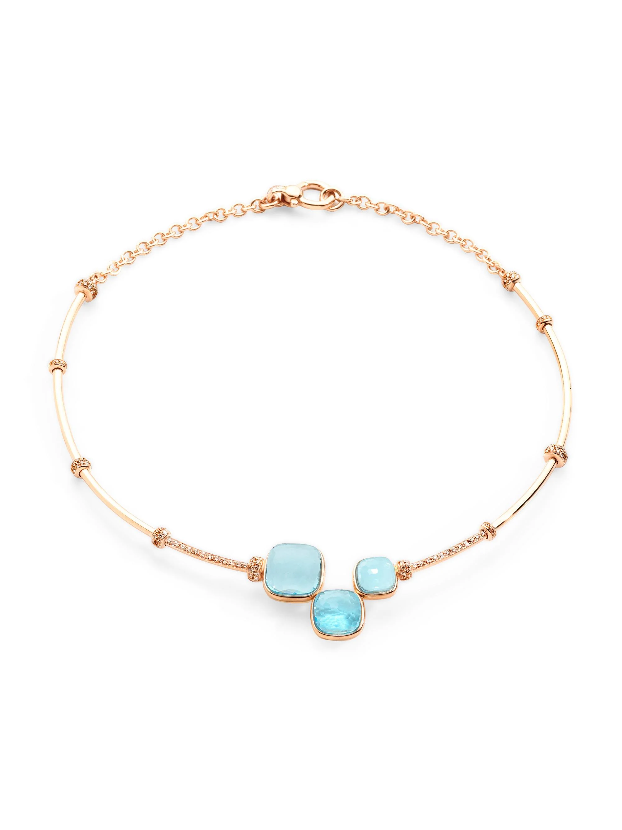 Women's Nudo 18K Rose Gold, Sky Blue Topaz, & Diamond Necklace - Rose Gold - 1