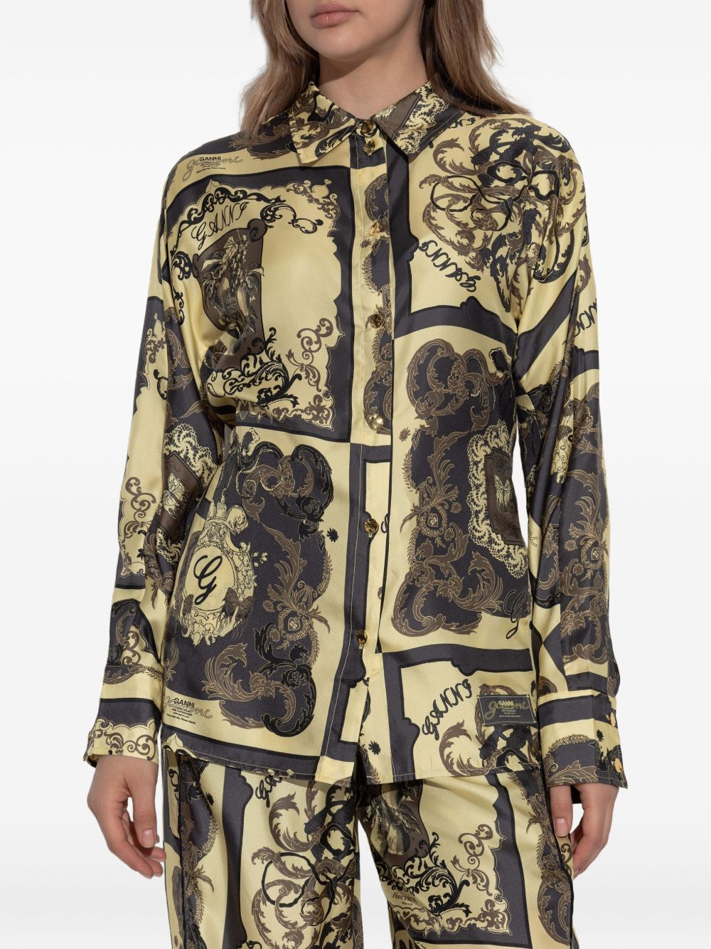 printed silk shirt - 3
