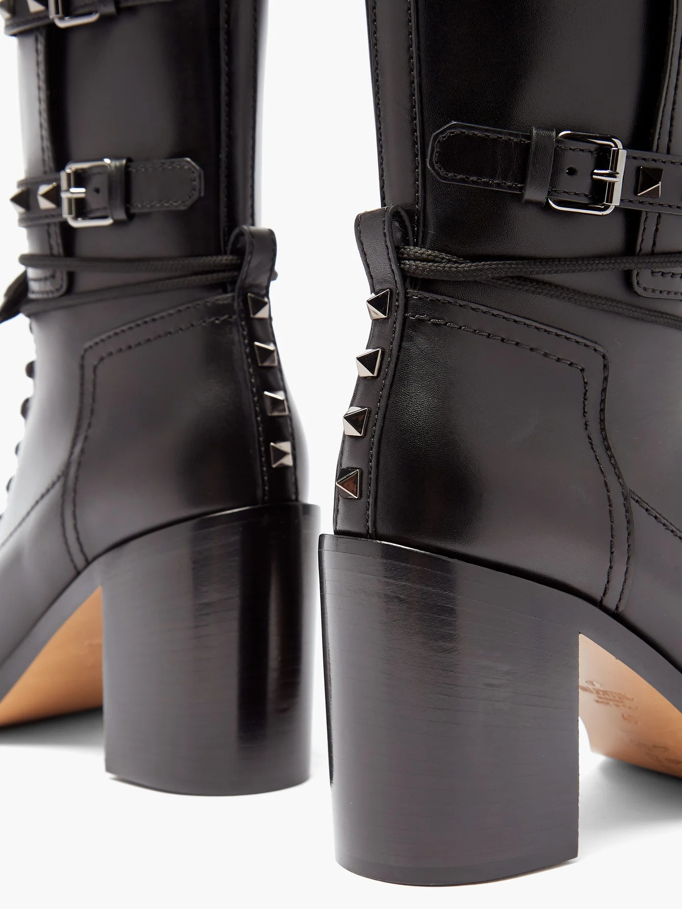 Rockstud leather ankle boots - 6