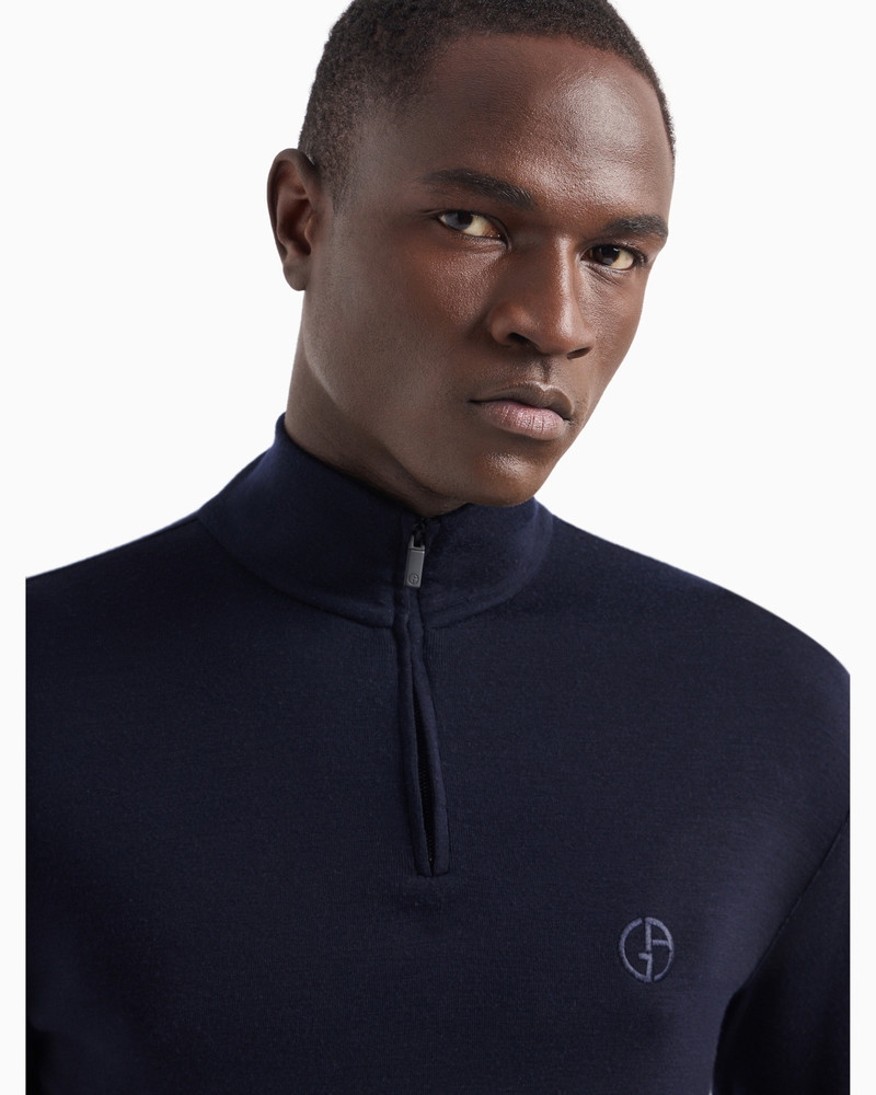 Virgin-wool knit mock-neck sweatshirt 5