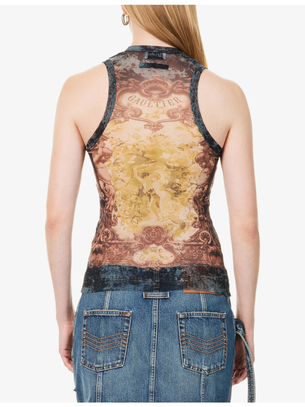 Printed Sleeveless Woven Top - 4