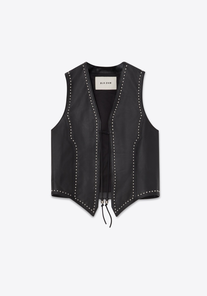 LEATHER VEST 67 BLACK - 2