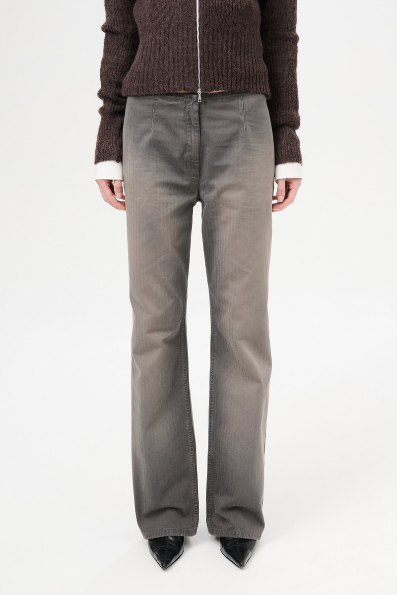 Our Legacy Biker low-rise wide-leg herringbone jeans outlook