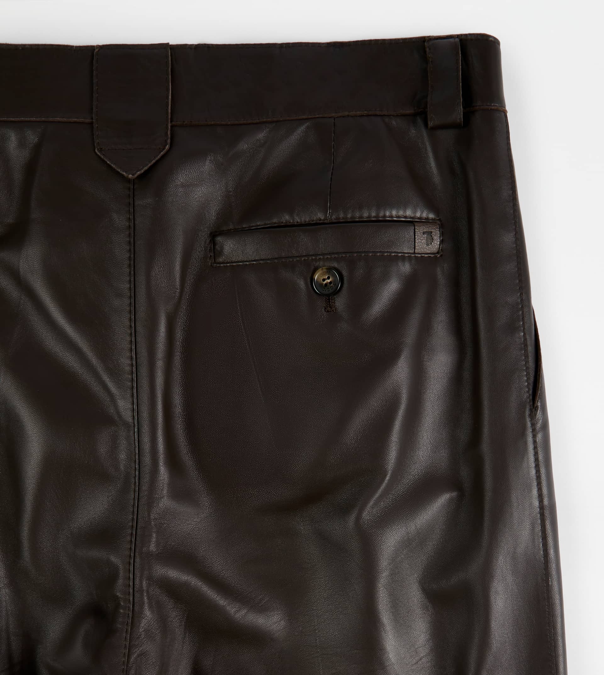 PANTS IN NAPPA LEATHER - BROWN - 9