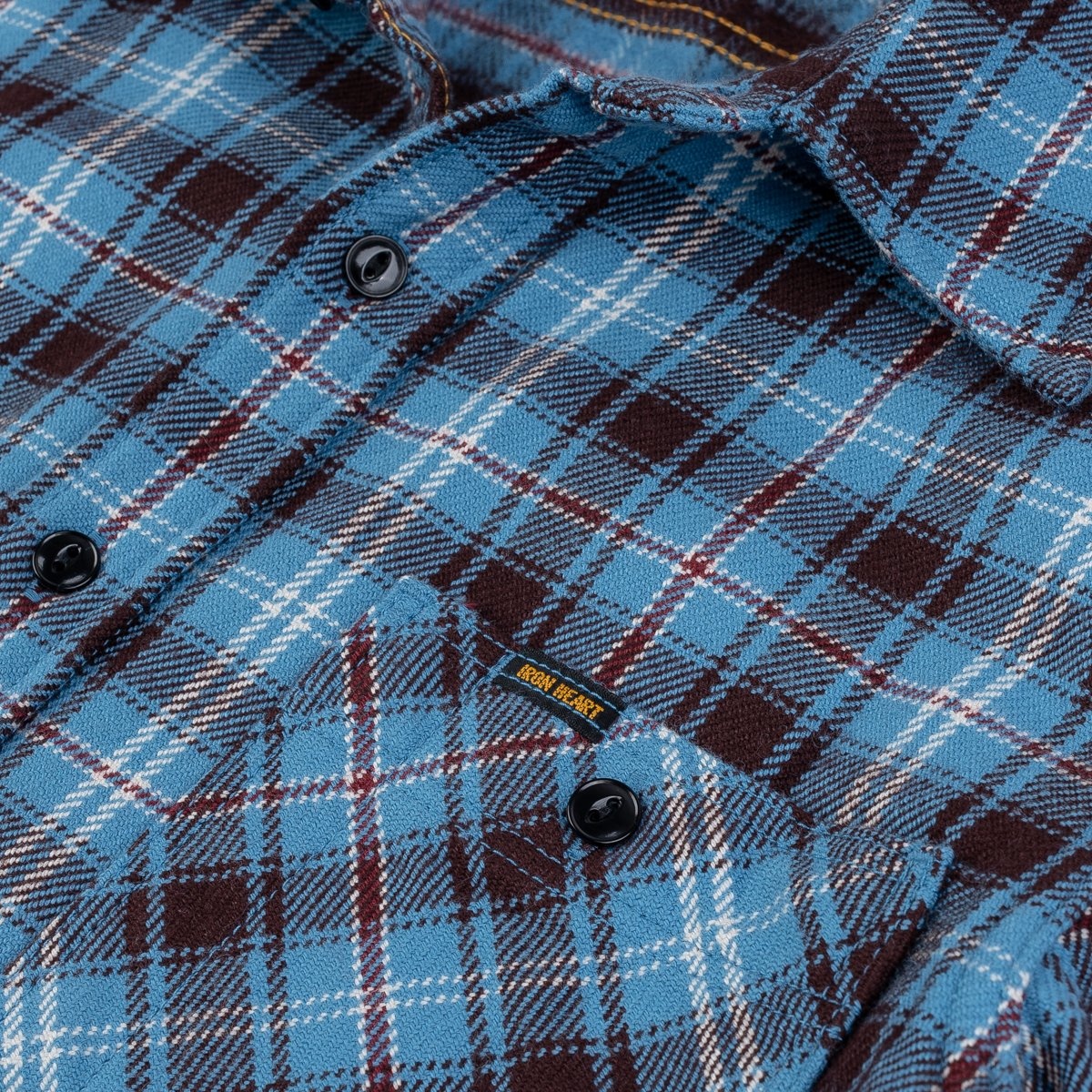 Ultra Heavy Flannel Blanket Check Work Shirt - Sax Blue - 11