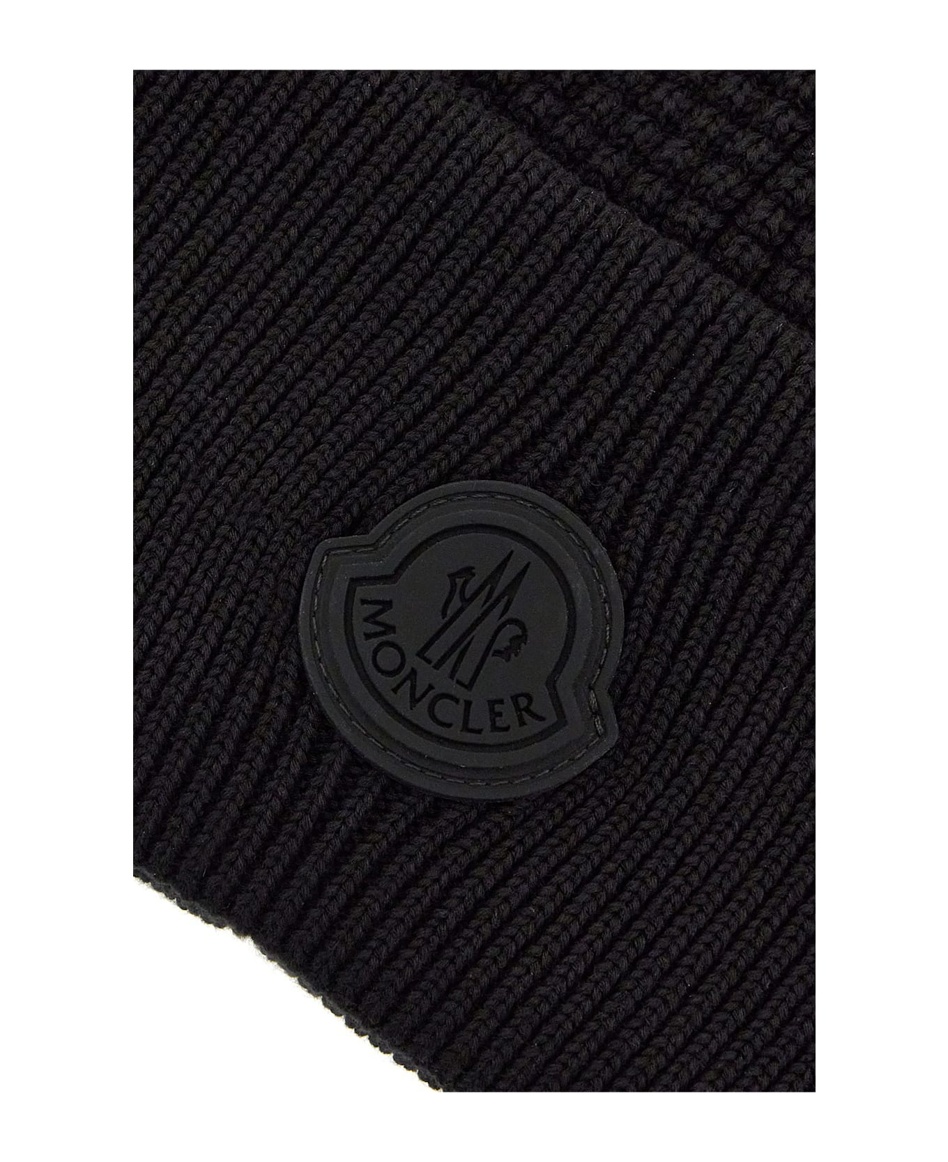 Black Cotton Beanie Hat - 3