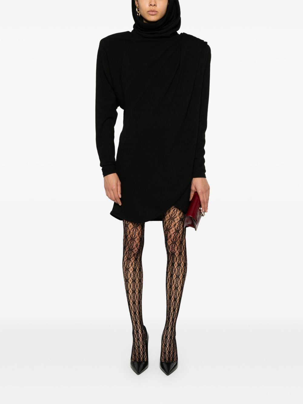 hooded wool dress - 2
