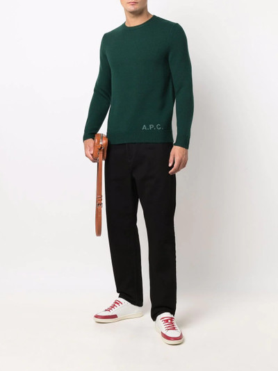 A.P.C. logo-print knitted jumper outlook