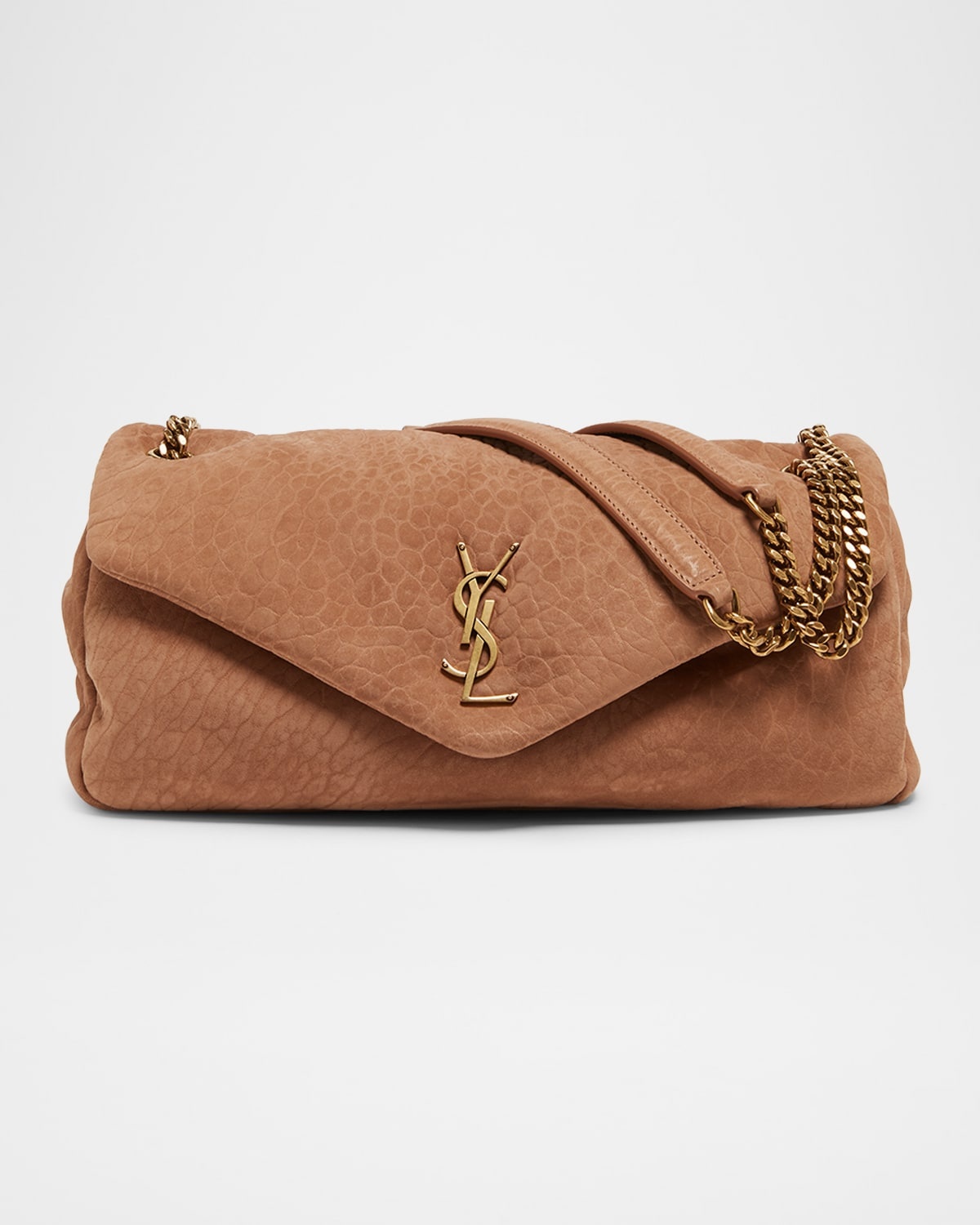 Calypso Medium YSL Shoulder Bag in Grained Nubuck Leather - 1