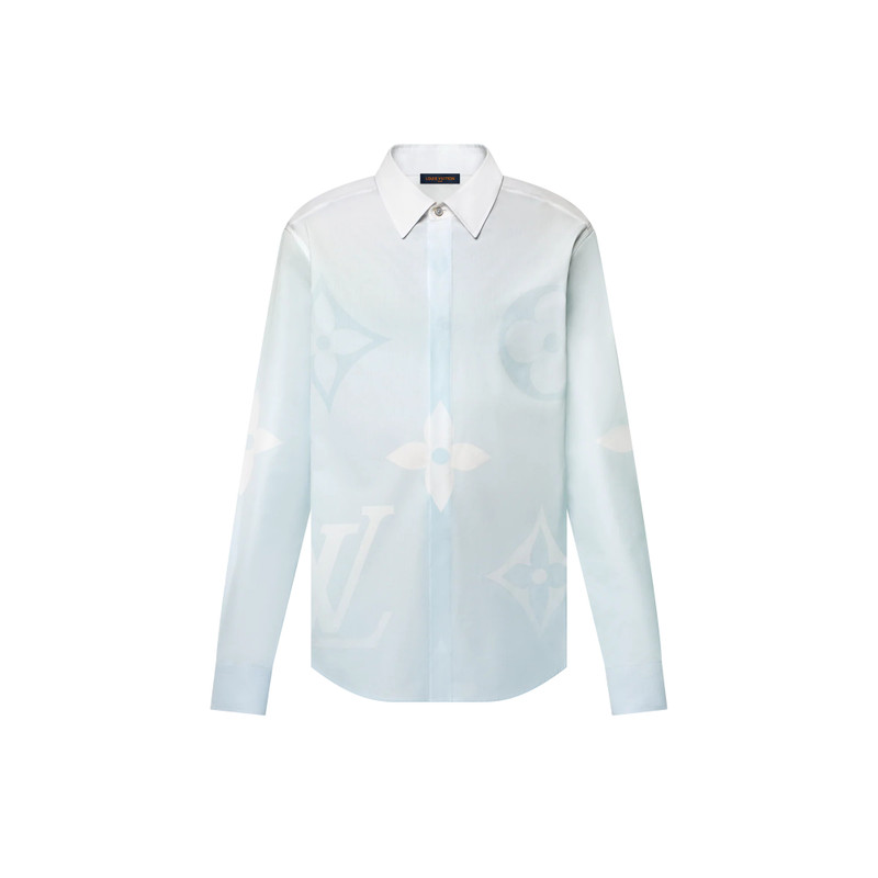 Monogram Printed Long-Sleeved Cotton Poplin Shirt 1