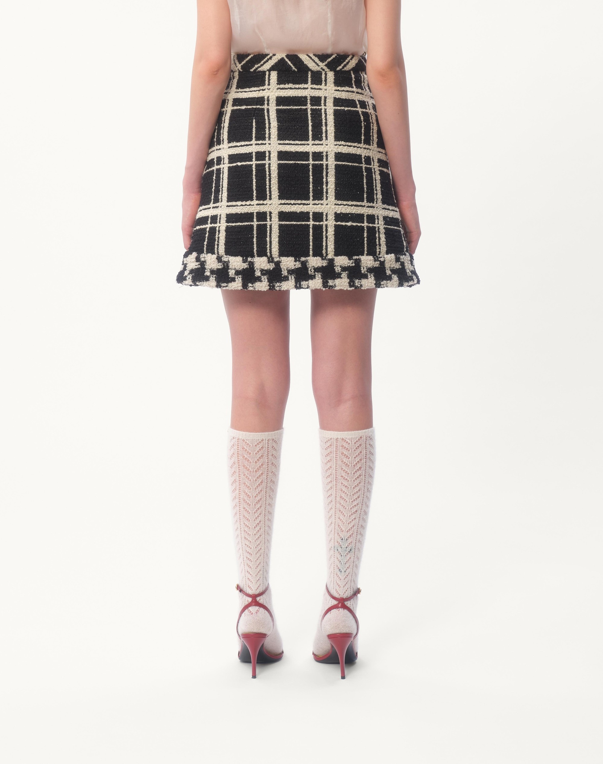 MACRO CHECK TWEED SKIRT - 7