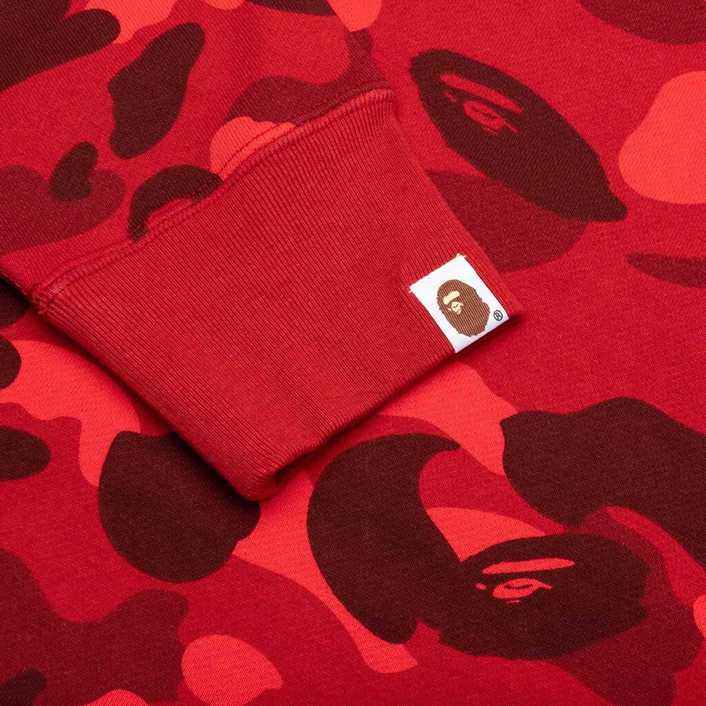 COLOR CAMO SHARK PULLOVER HOODIE - RED - 3