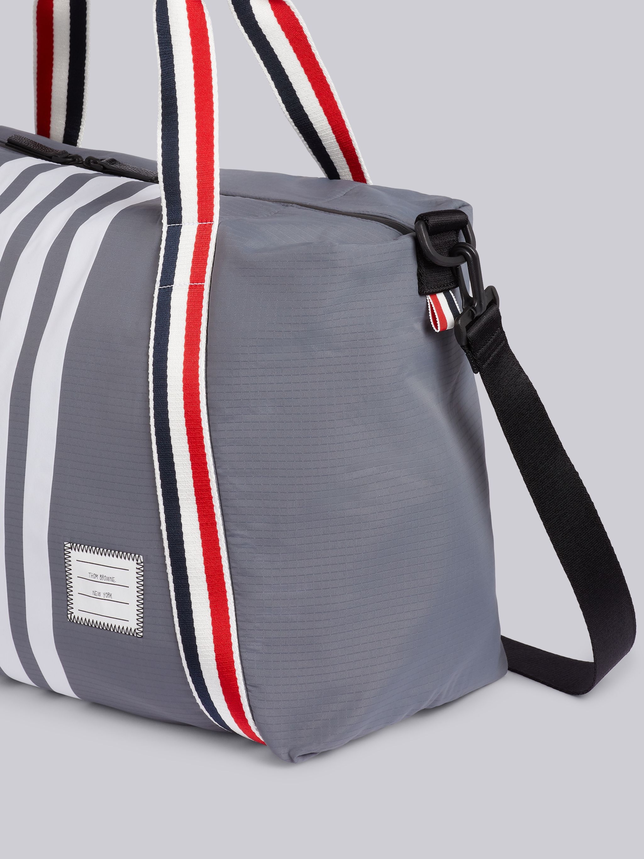 Medium Grey Ripstop Tricolor Webbing 4-Bar Crossbody Gym Bag - 3